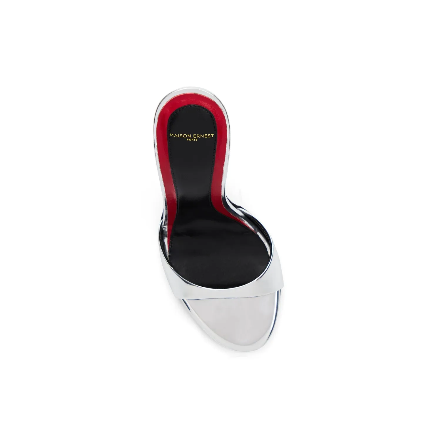 Maison Ernest Lidylle 120 mules cuir vernis argent