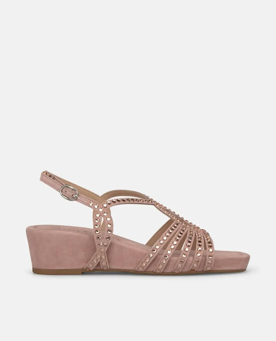 Alma en Pena V267704 Sandale Compensee Rose Cuir Talon 5 cm