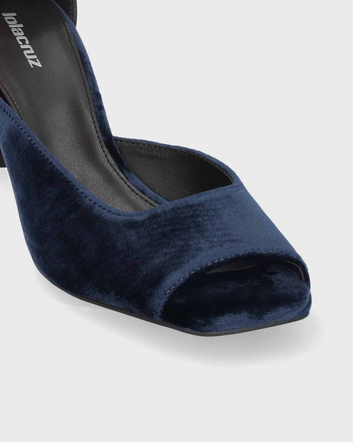 Lola Cruz Qelina 70 sandales à talon bleu nuit