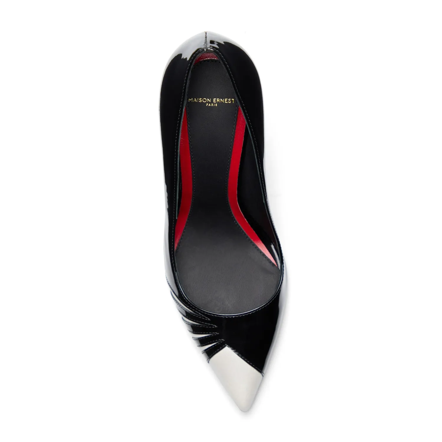 Maison Ernest 1964 85 escarpins cuir vernis noir-perle