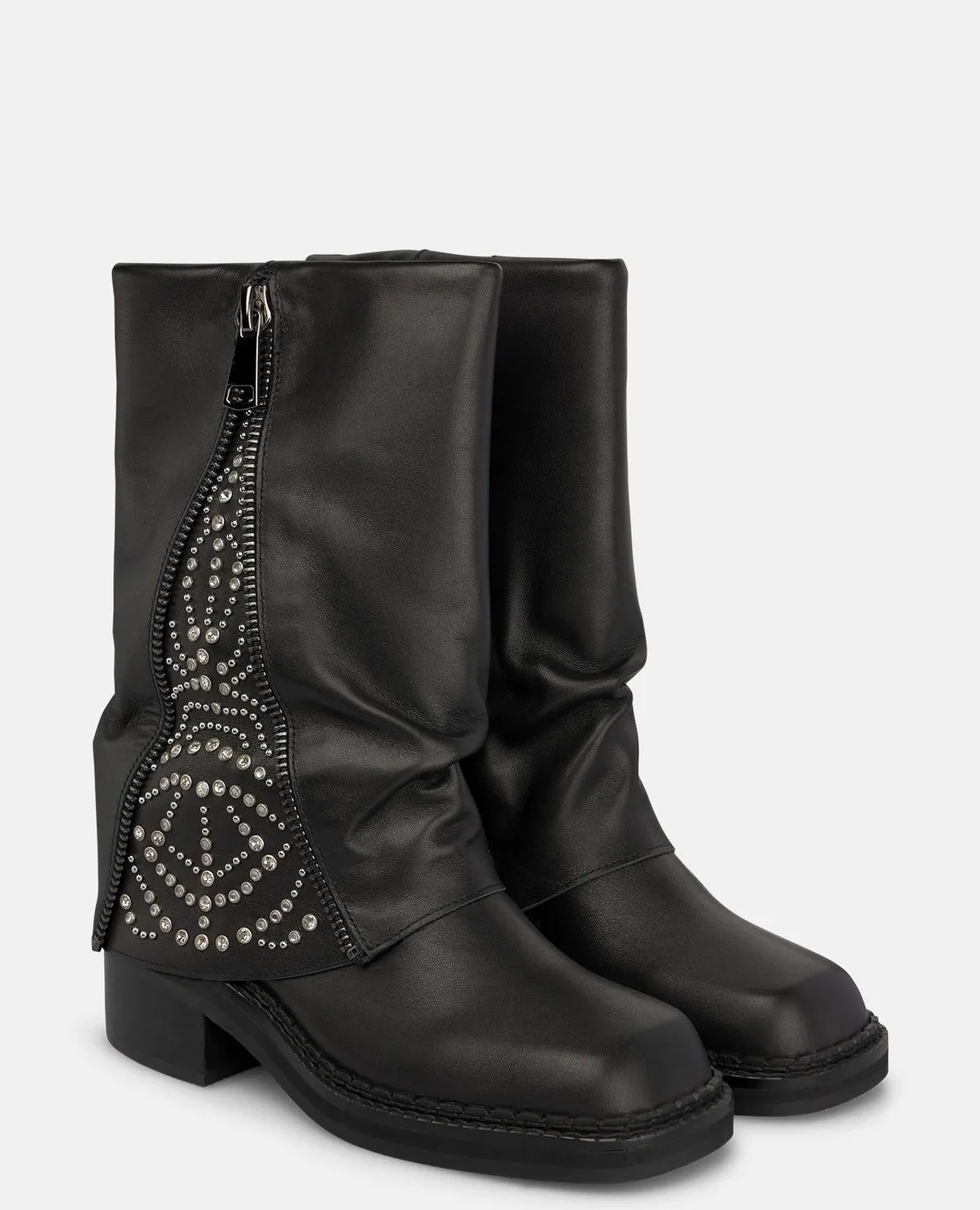 Alma en Pena I260804 bottines plates noires clous