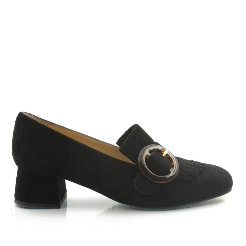 Bégum Paris Torino mocassins vert mousse franges 4 cm