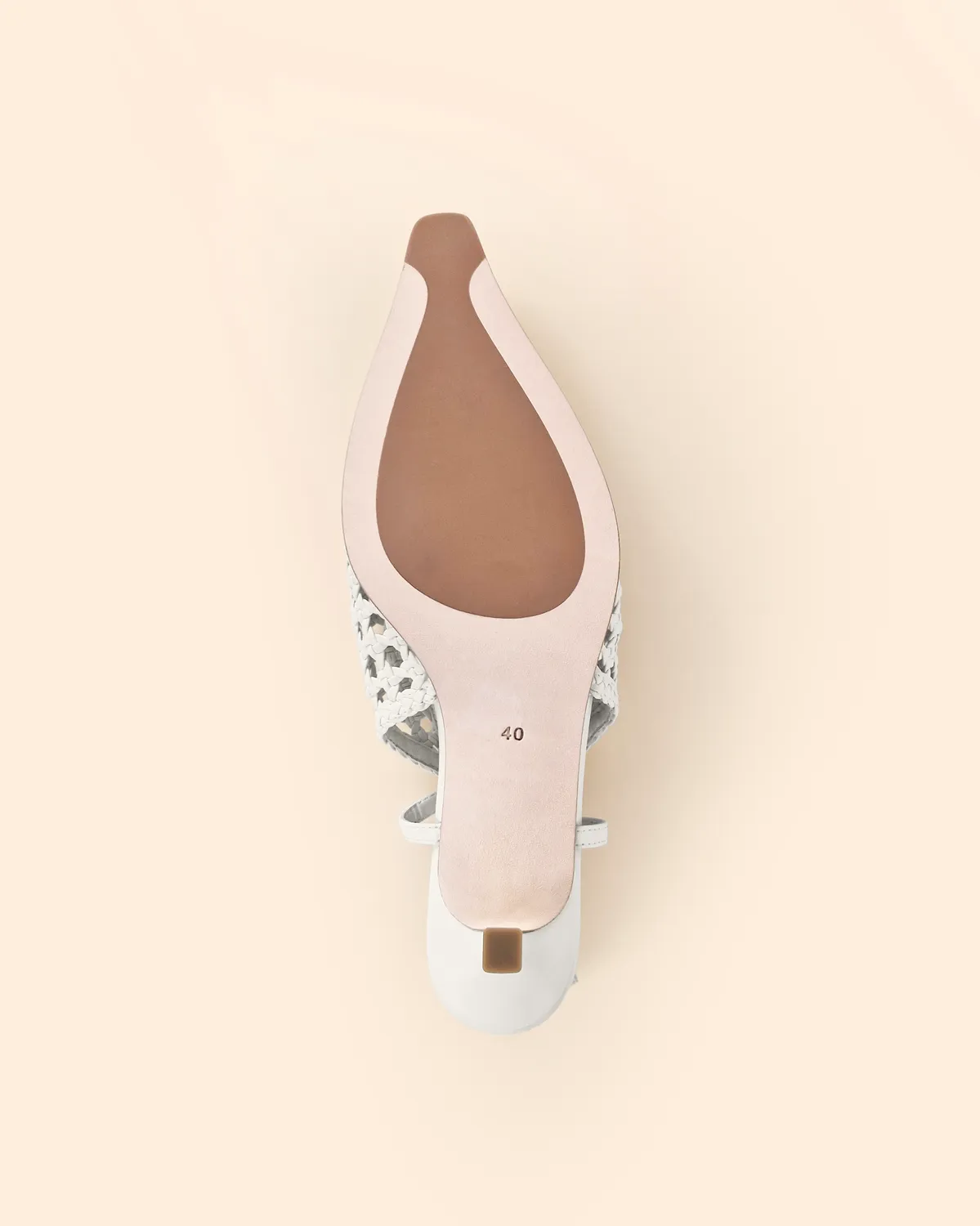 Mi/Mai Marina White escarpins slingback cuir 4 cm
