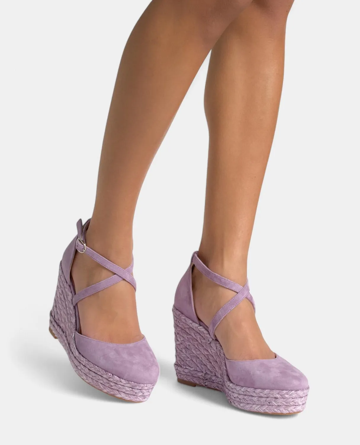 Alma en Pena V2551005 compensées violet cuir 8 cm