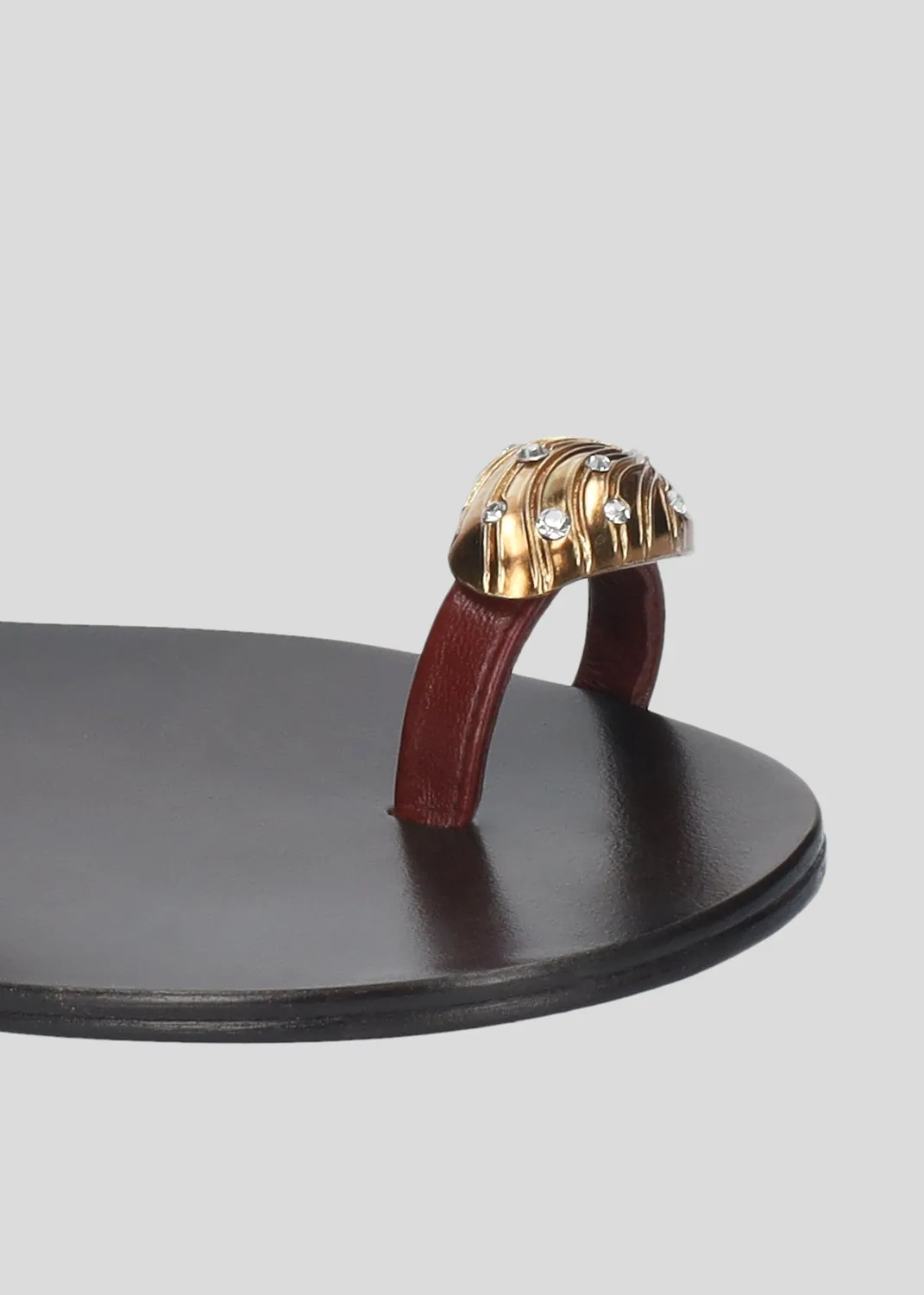 Lola Cruz Mona sandales plates bordeaux cuir