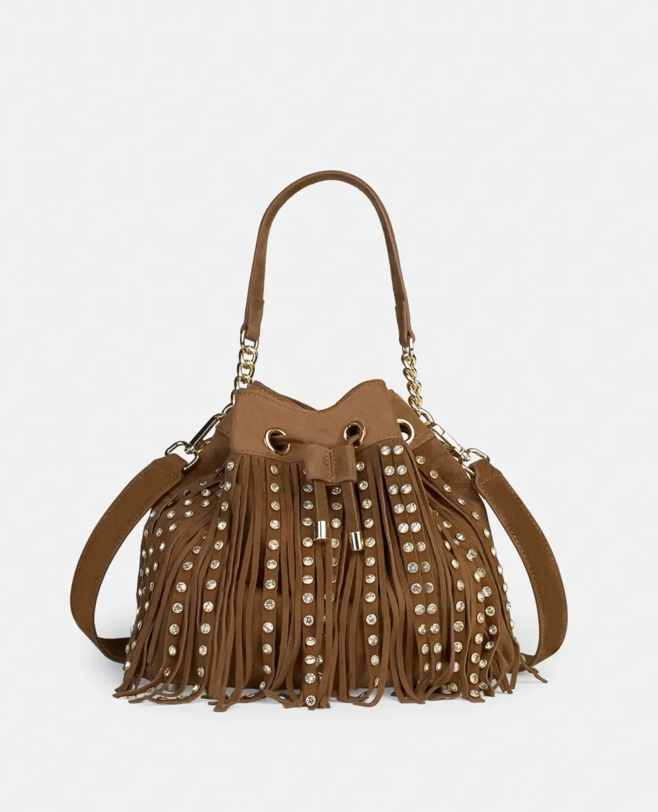Alma en Pena I25BG208 sac marron franges cuir