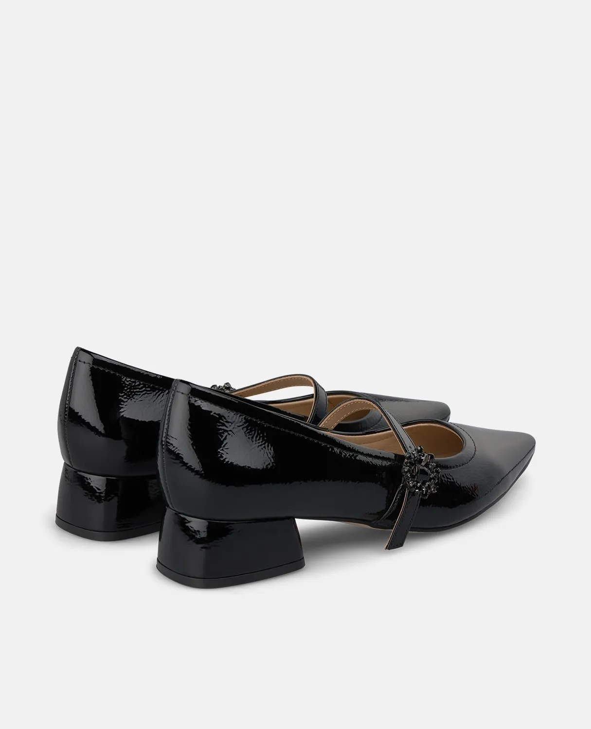 Alma en Pena I260183 ballerines noires cuir verni boucle