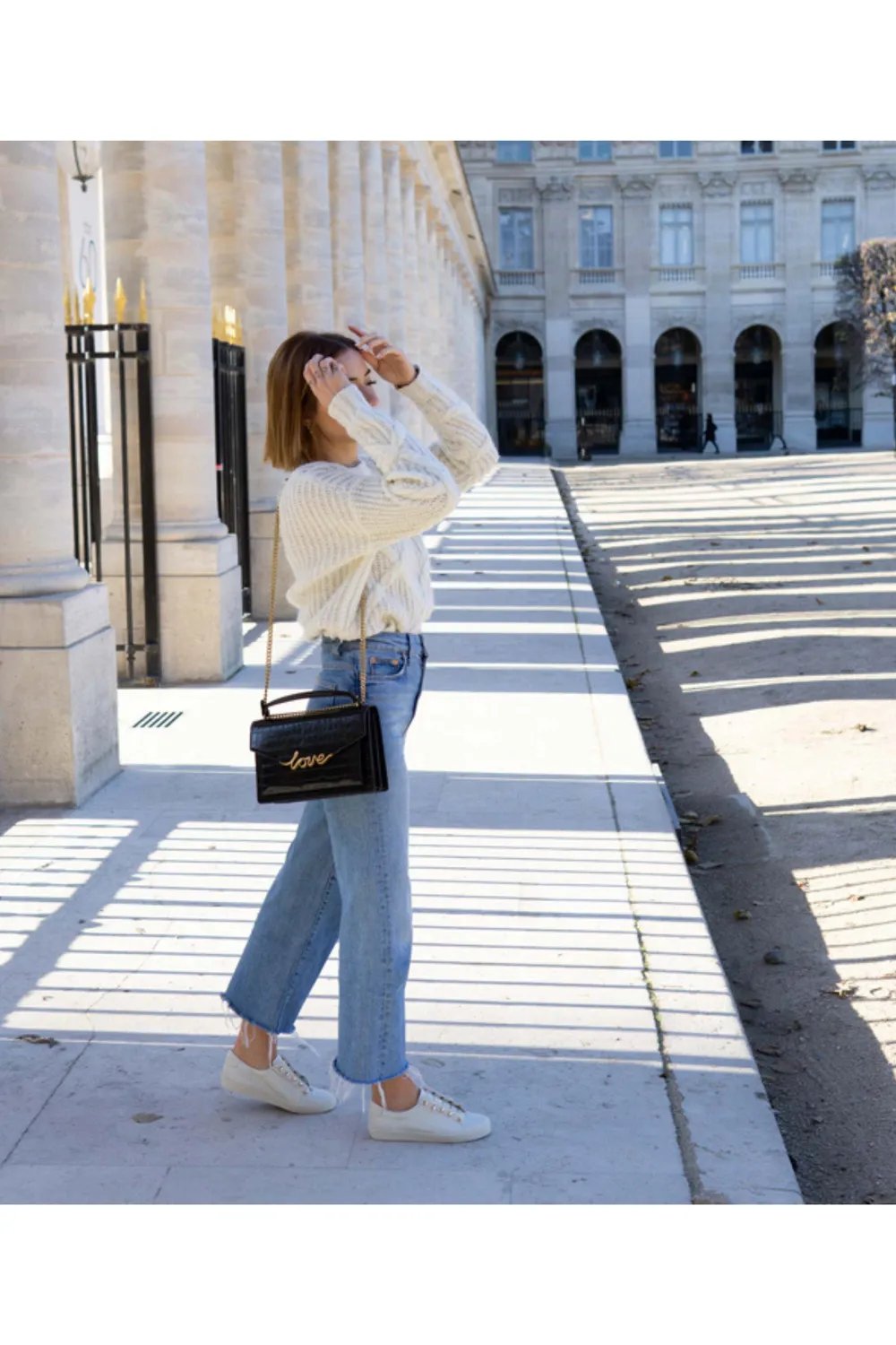 Mi/Mai Premier Amour Black Croc sac cuir croco