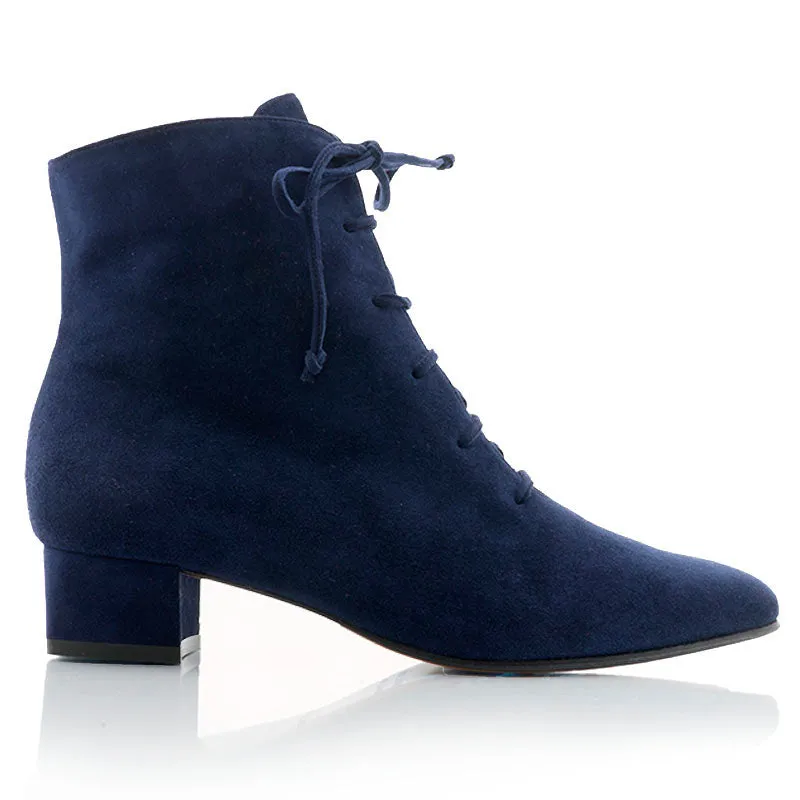 Bégum Paris Anouchka marine bottine velours 3 cm