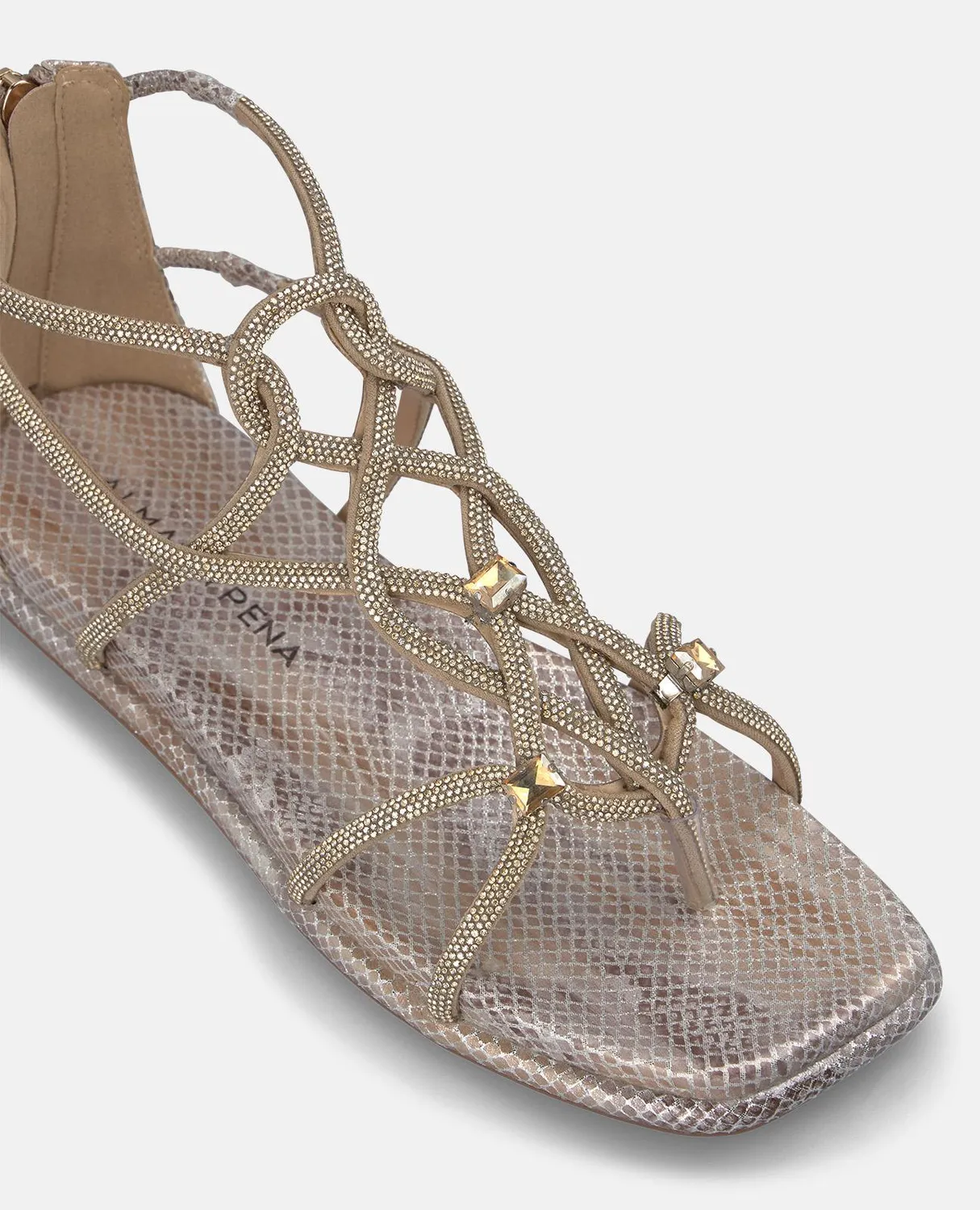Alma en Pena V2651501 sandale plate taupe 2 cm