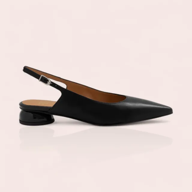 Karine Arabian SILVA slingback cuir noir talon 30mm