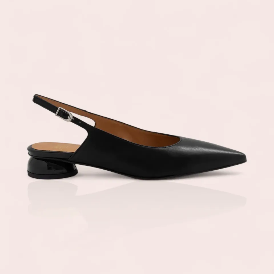 Karine Arabian SILVA slingback cuir noir talon 30mm