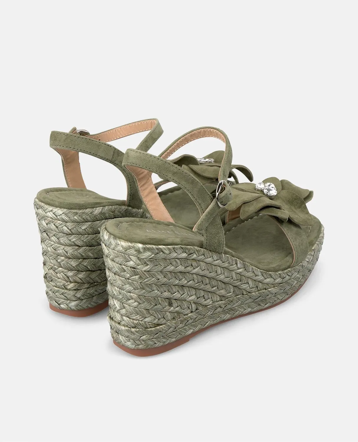 Alma en Pena V251285 sandales compensées kaki fleur