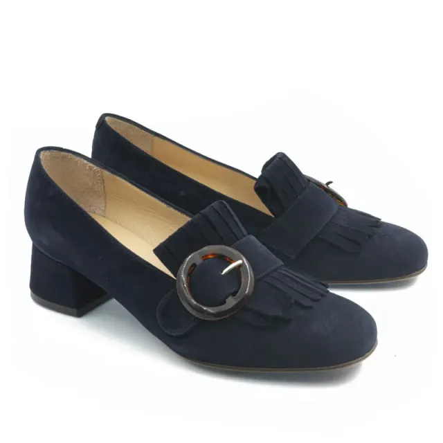 Bégum Paris Torino mocassins vert mousse franges 4 cm