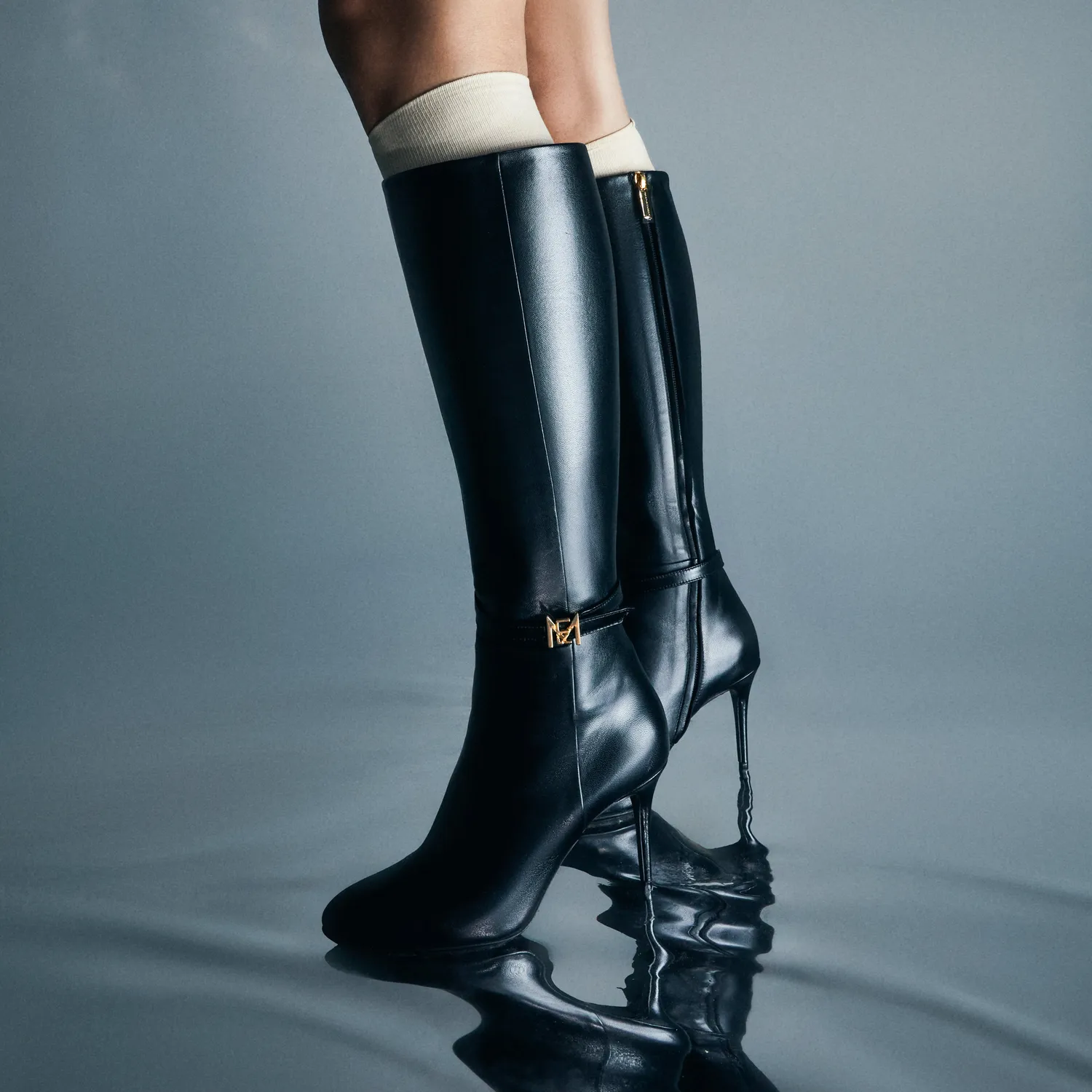 Maison Ernest Opera 85 bottes noir cuir mat talon 8,5 cm