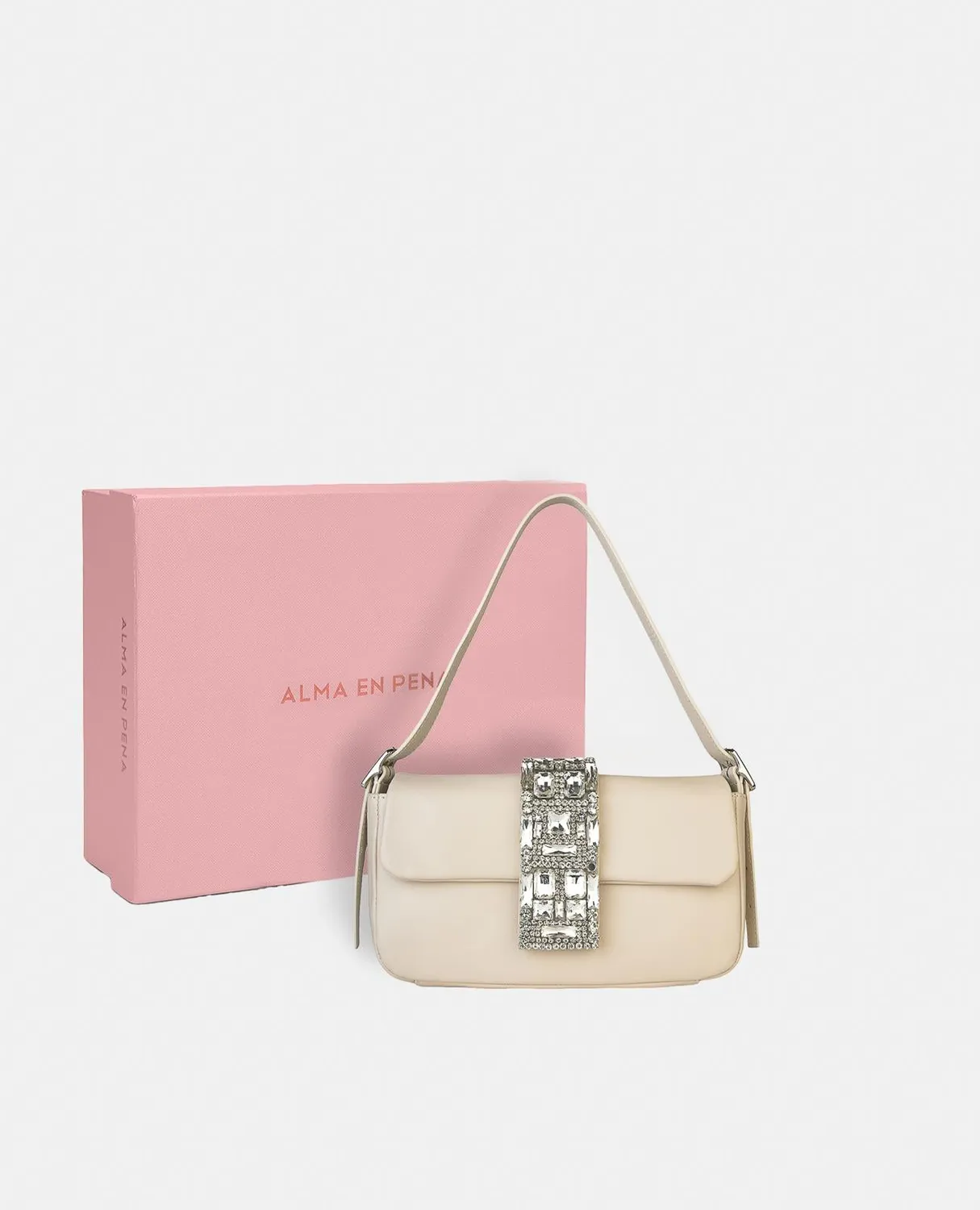 Alma en Pena BG106 sac cuir gris pochette fête