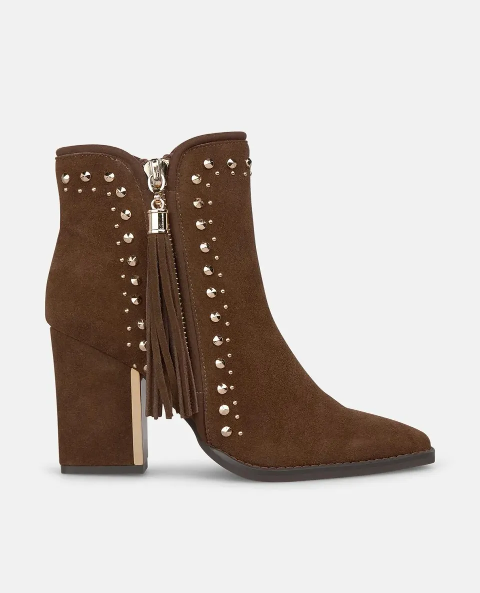 Alma en Pena I2652150C bottines cuir camel clous talon bloc