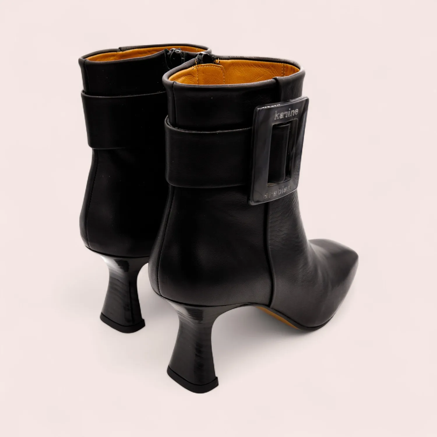 Karine Arabian Billie bottine cuir noir talon 70mm