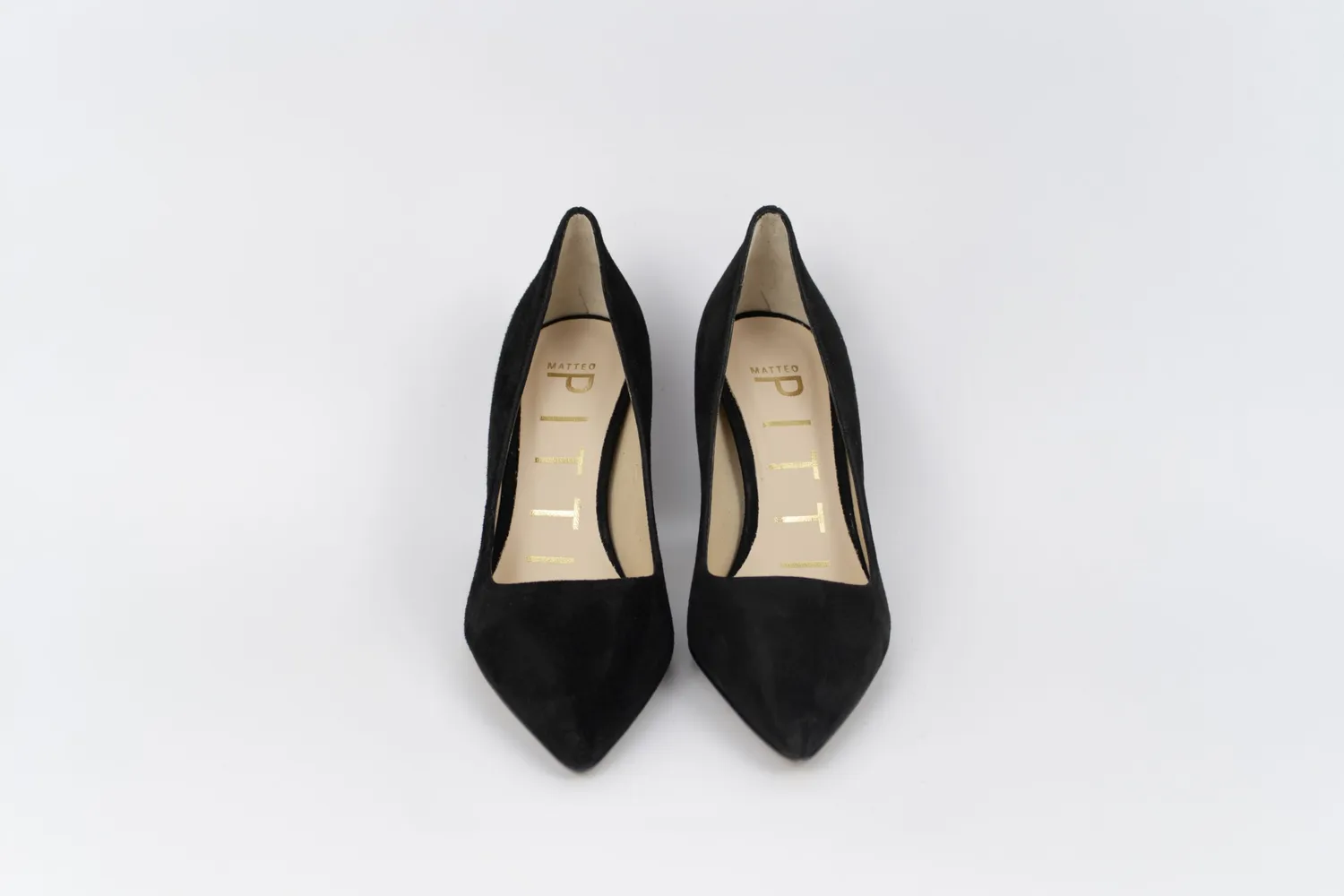Matteo Pitti Jessy escarpins noirs en suède talon 8 cm