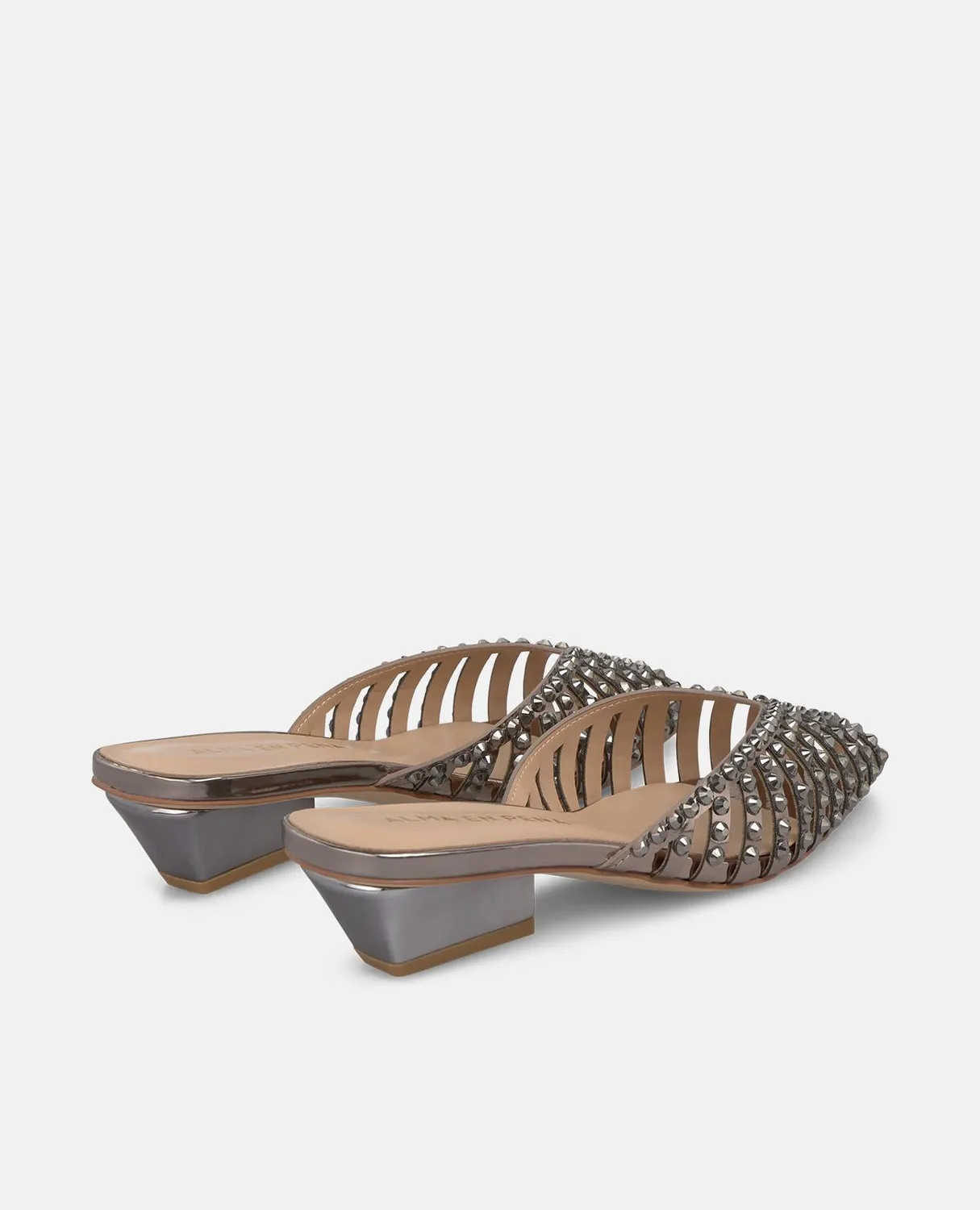 Alma en Pena V260755 mules argenté résille talon 3 cm