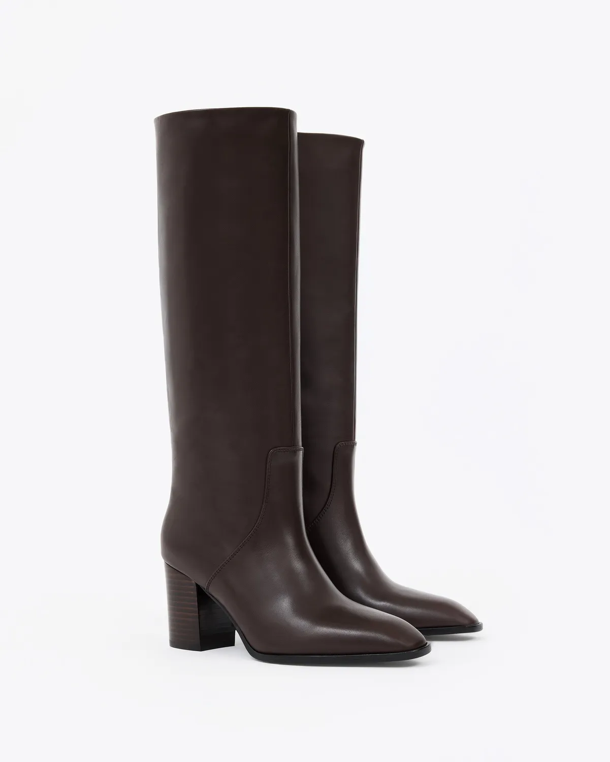 Mi/Mai Aran Chocolate bottes cuir talon bloc