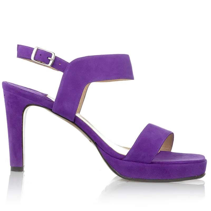 Bégum Paris Sicile sandales violet velours talon 8 cm