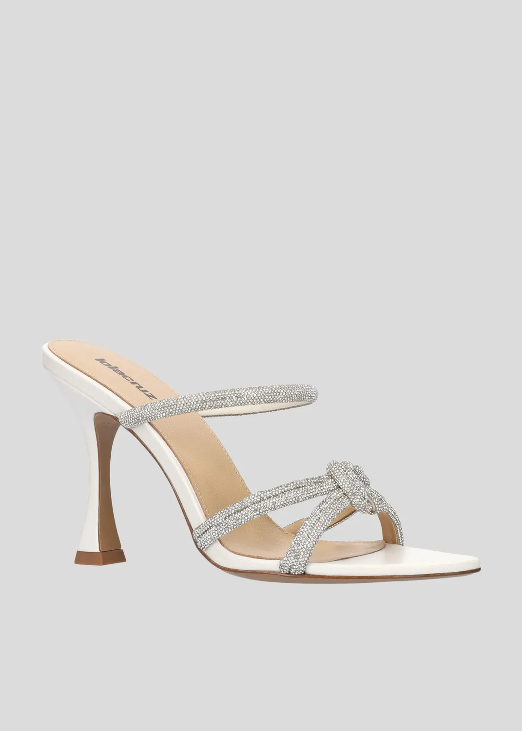 Lola Cruz Alice Mule 95 mules à talon blanc 9,5 cm