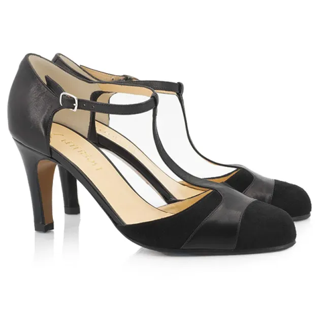 Bégum Paris Rio escarpins salomé noir talon 7 cm