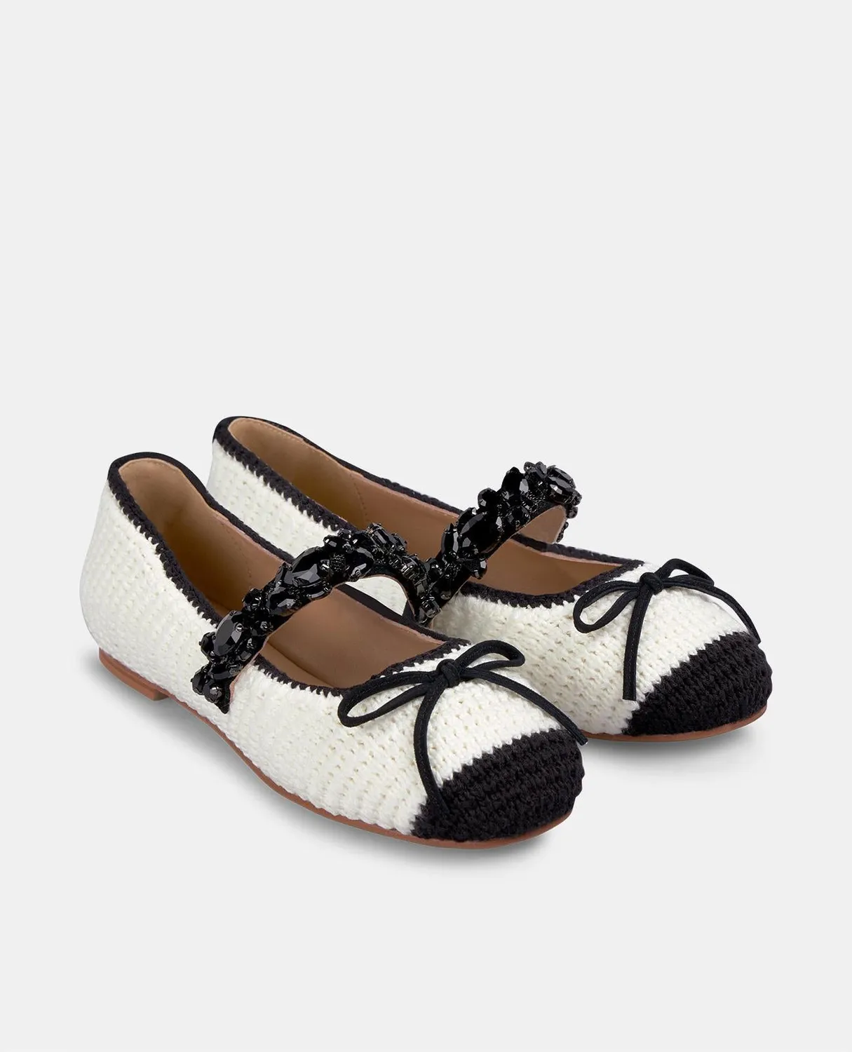 Alma en Pena V250533 ballerines blanches crochet strass