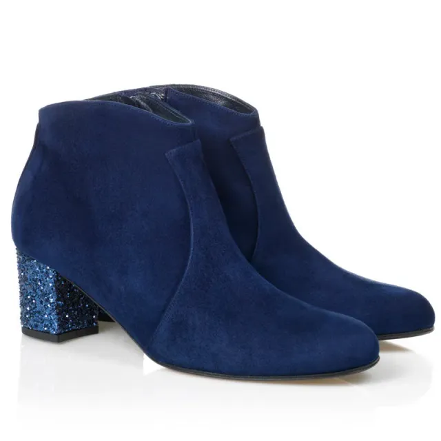 Bégum Paris Oxford bottines marine paillettes talon 5 cm