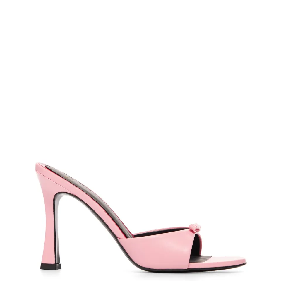 Maison Ernest Lydalia 95 mules rose pastel cuir mat talon 9,5 cm