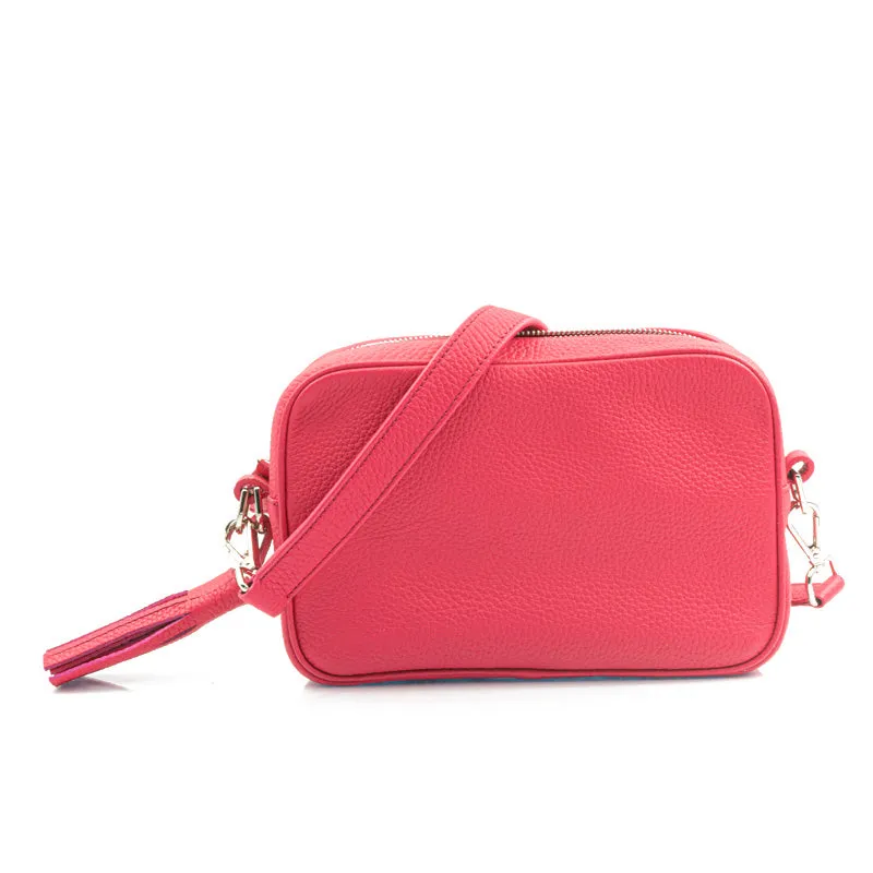 Bégum Paris Adèle sac cuir grainé fuchsia