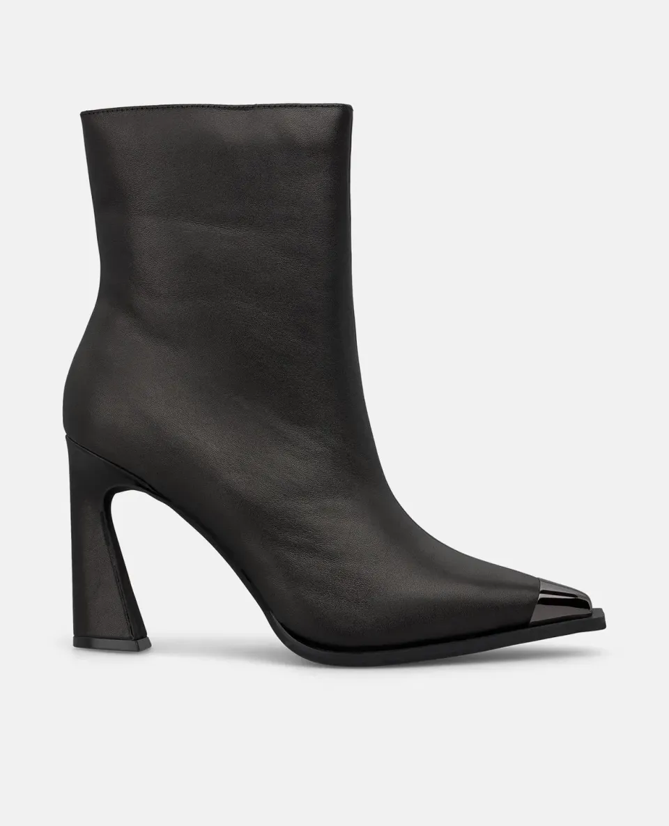 Alma en Pena I250646 bottines noir cuir bout métal