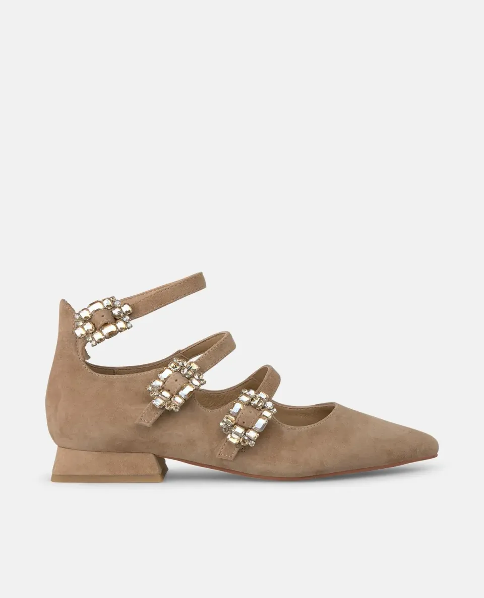 Alma en Pena I250135 ballerines camel cuir plates