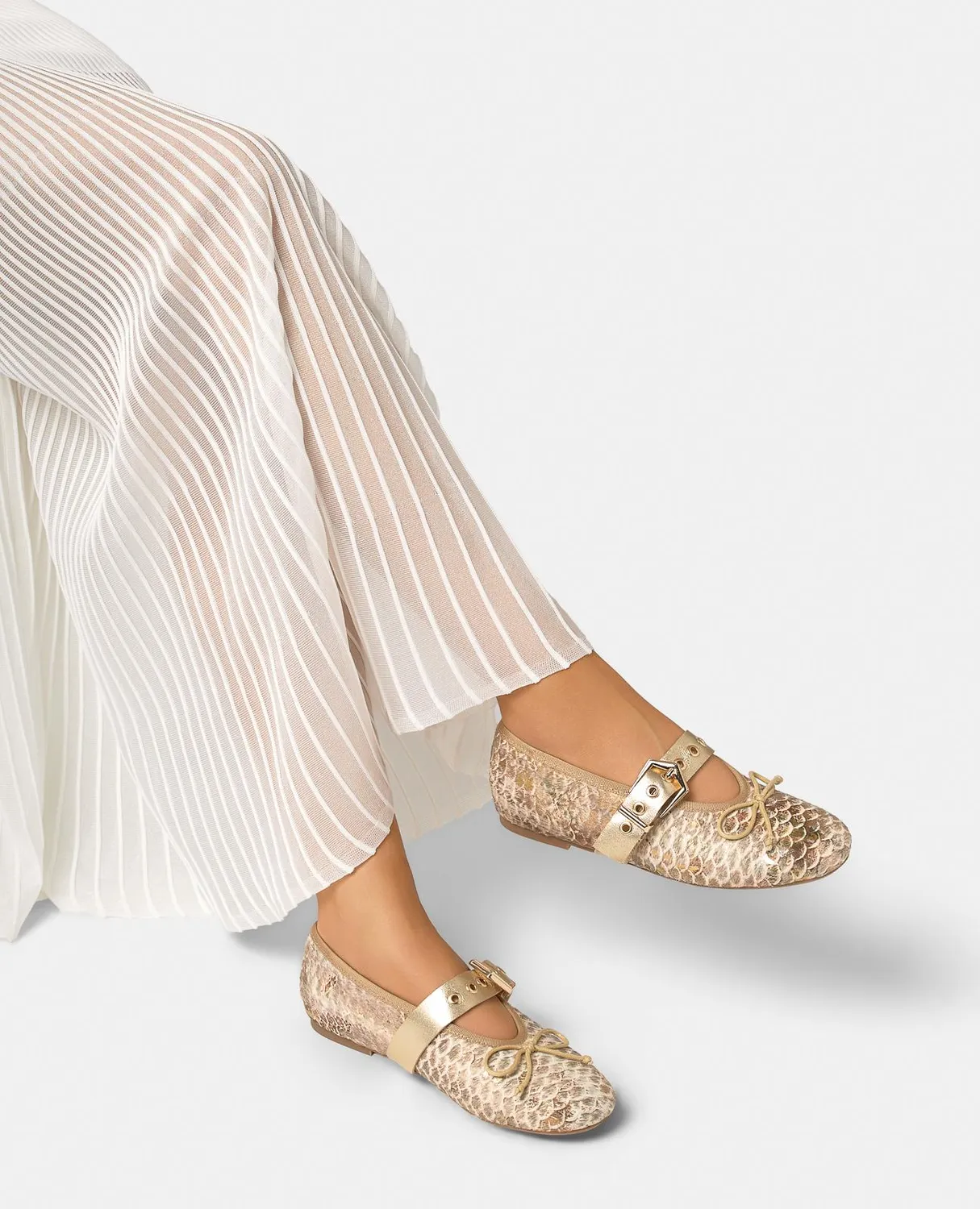Alma en Pena V261300 ballerines cuir camel plates