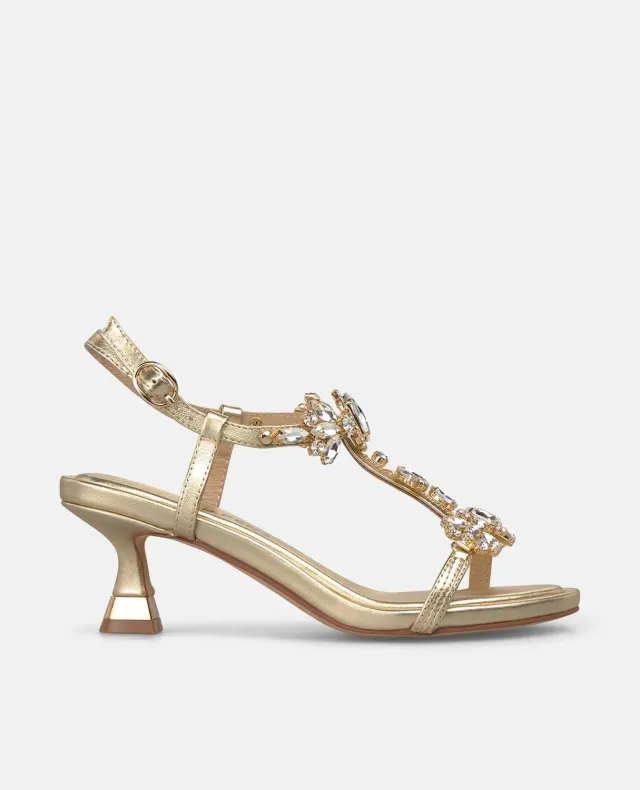 Alma en Pena V264904 sandales doré cuir strass 7 cm