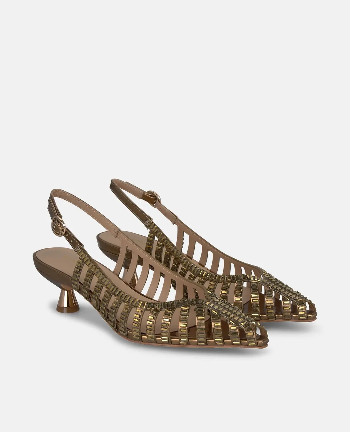 Alma en Pena V265200 escarpins bronze talon kitten