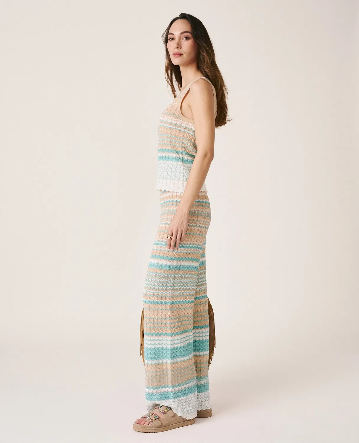 Alma en Pena V26CL1600 pantalon maille menthe