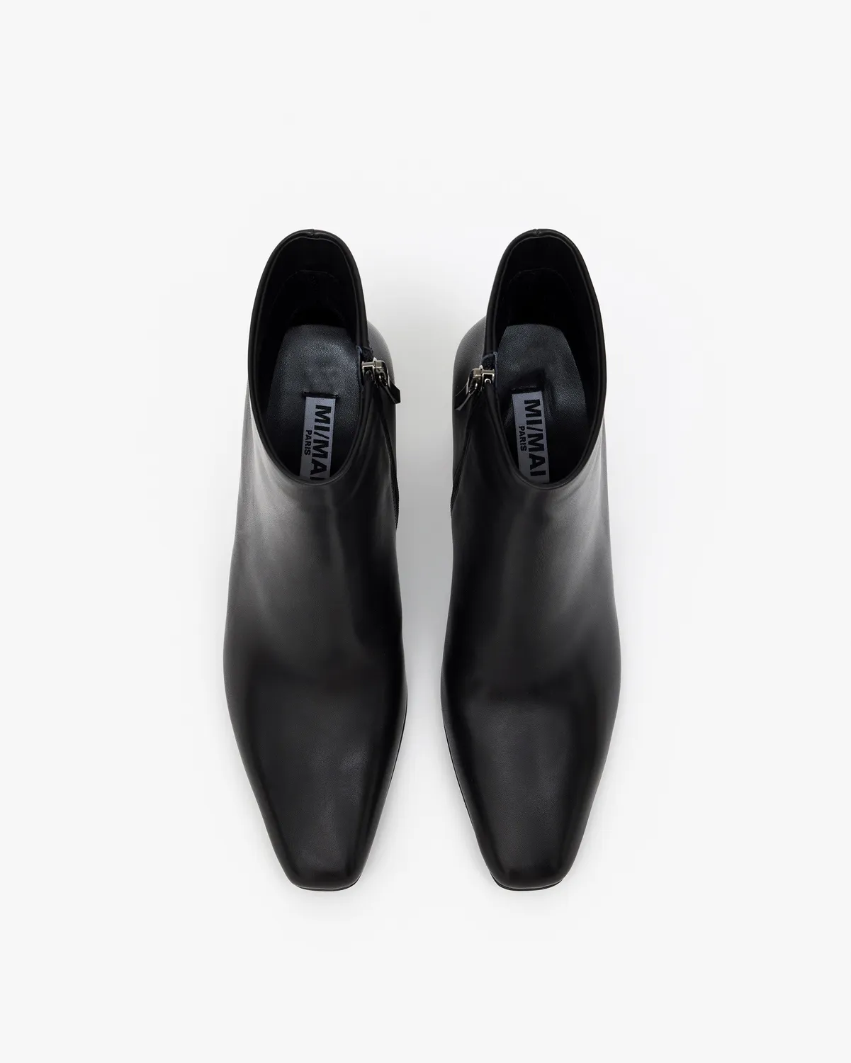 Mi/Mai Niels bottines cuir noir bout effilé talon droit