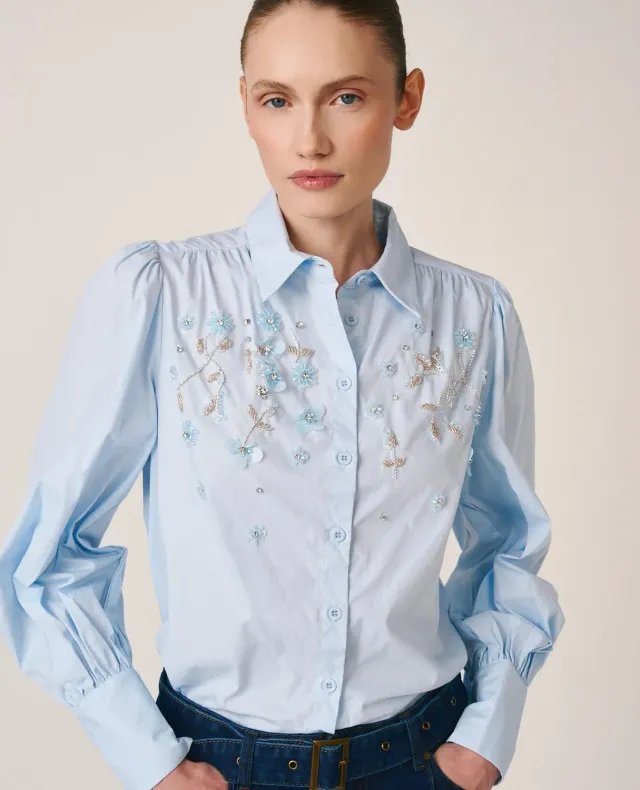 Alma en Pena V26CL0401 chemise coton bleue