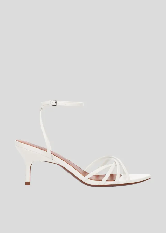 Lola Cruz Raquelle sandale à talon blanche
