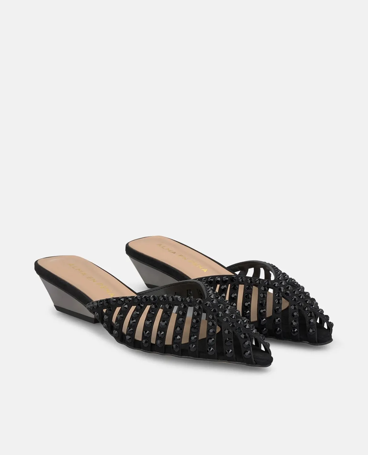 Alma en Pena V260755 mules noires résille talon 3 cm