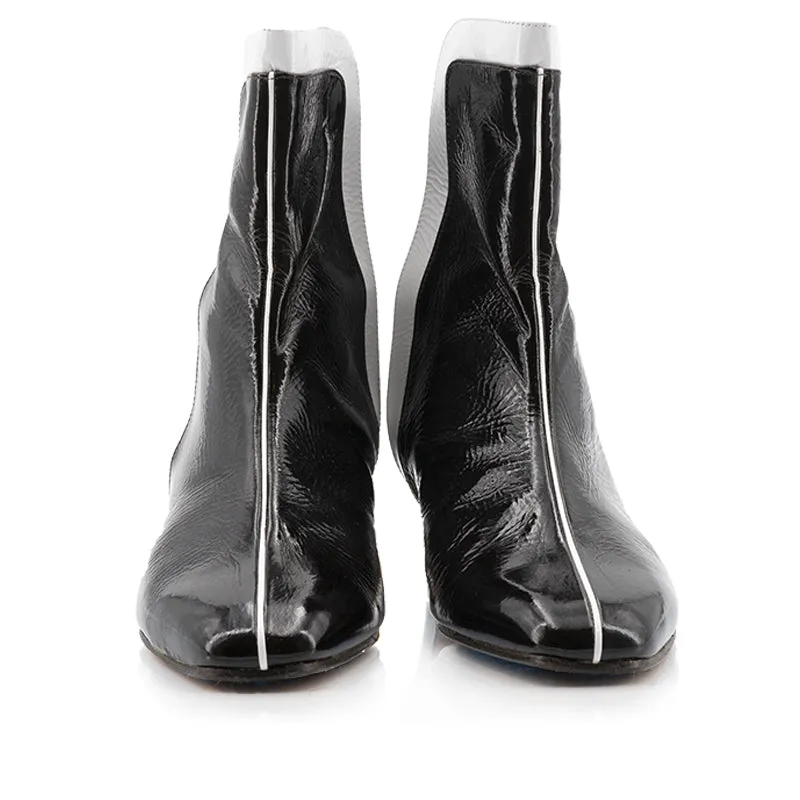 Bégum Paris Chéri Vogue bottine vernie presque noir 30mm