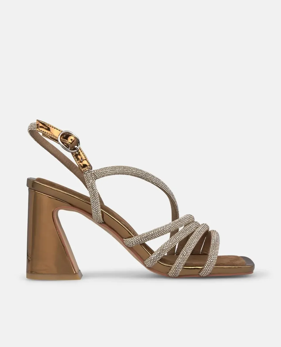 Alma en Pena I250097 sandales bronze strass talon 8 cm