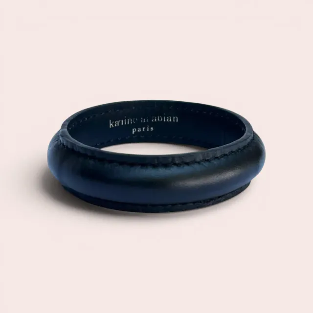 Karine Arabian Jonc noir bracelet cuir lisse