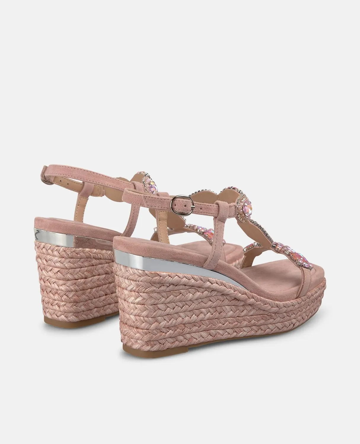 Alma en Pena V265506 sandale compensée rose 9 cm