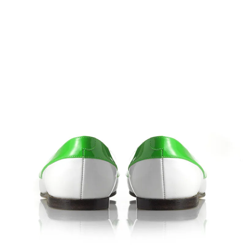 Bégum Paris Bicyclette ballerines cuir verni fluo