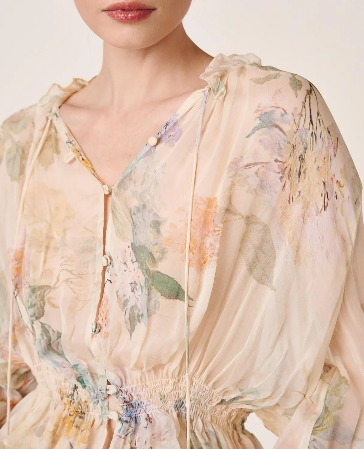 Alma en Pena V26CL0500 blouse jaune gaze smockée