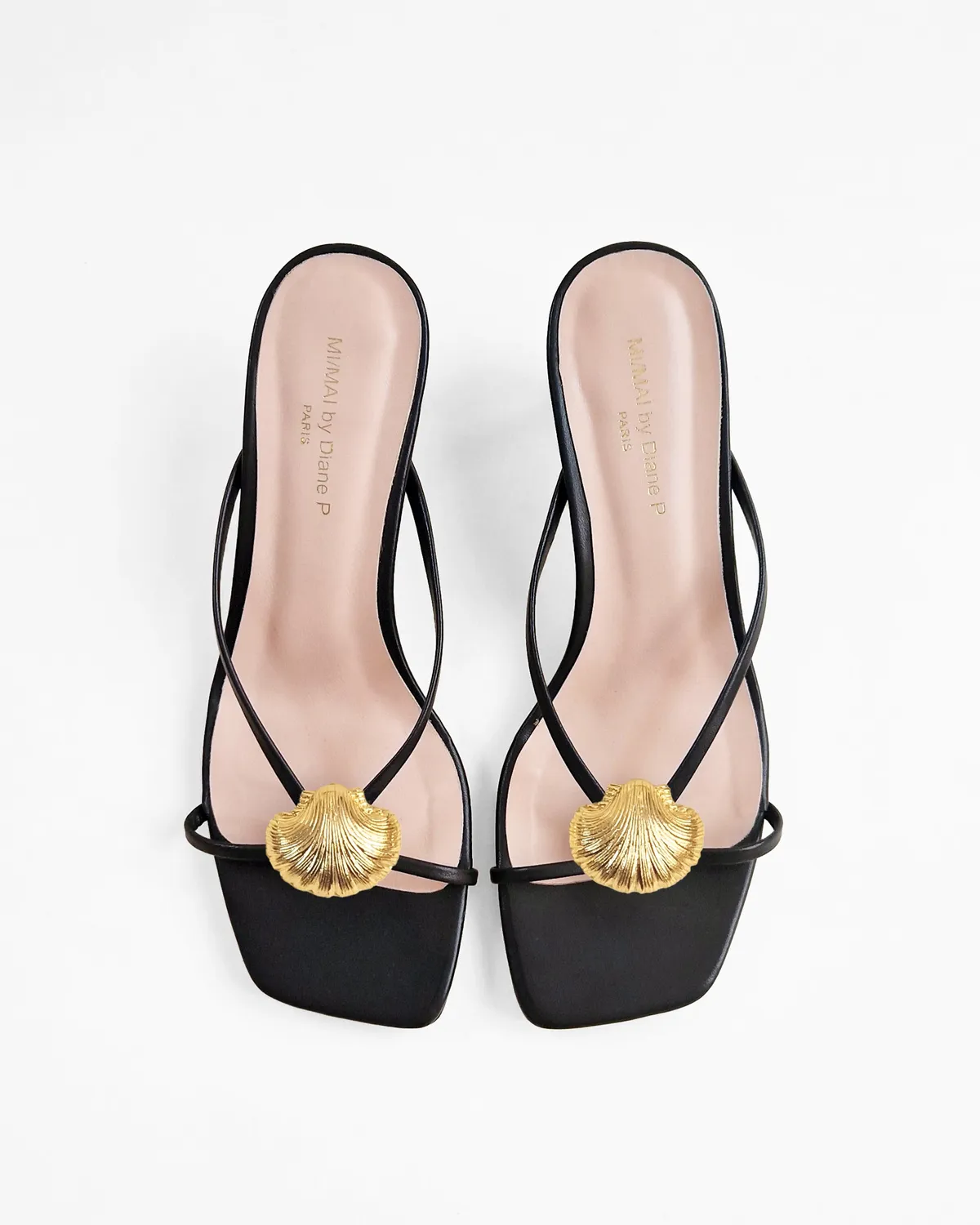 Mi/Mai Lagos Black mules cuir 4 accessoires interchangeables