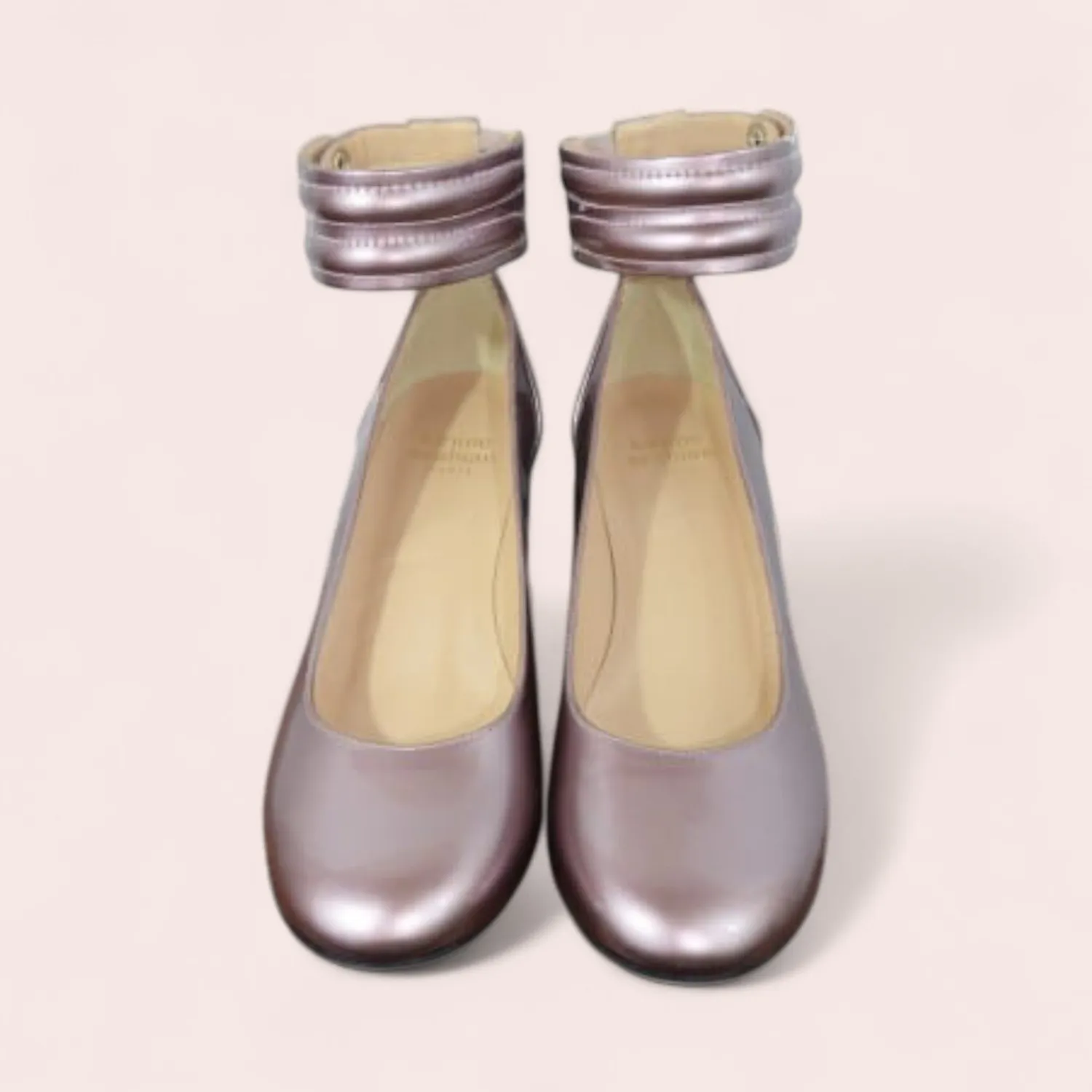 Karine Arabian Sofie escarpins rose cuir métallisé